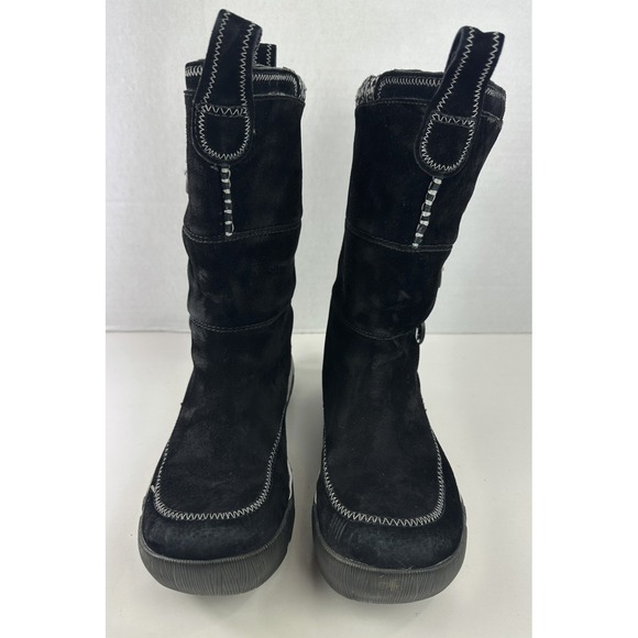 Merrell Tempest High Black Suede Button Boots Winter Warm Snow Women's Size 9 - Picture 4 of 12